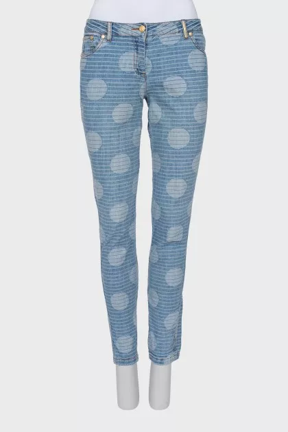 Skinny polka dot jeans