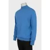 Men's Blue Cashmere and Silk Jumper