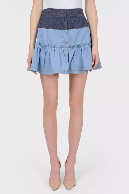 Denim skirt with a stake with tag