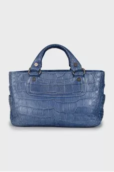 Blue leather bag