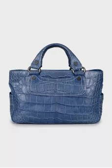 Blue leather bag