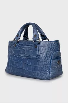 Blue leather bag