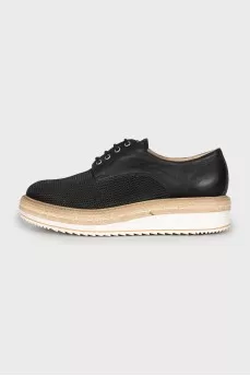 Leather platform shoes