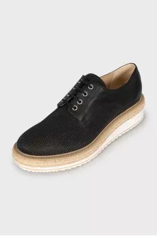 Leather platform shoes