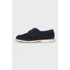 Men's suede shoes with perforation