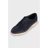 Men's suede shoes with perforation