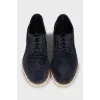 Men's suede shoes with perforation