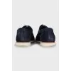 Men's suede shoes with perforation