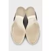 Men's suede shoes with perforation