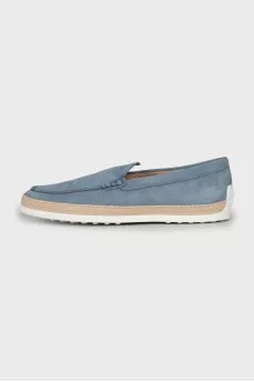 Men's blue suede loafers