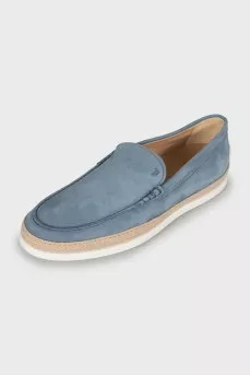 Men's blue suede loafers