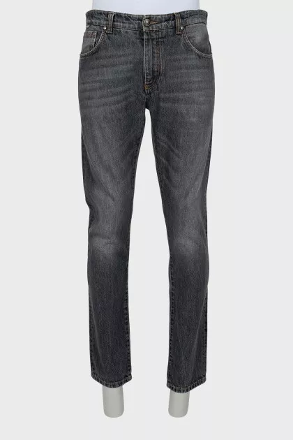 Men's distressed grey jeans