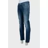 Men's distressed button down jeans
