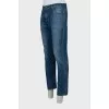 Men's blue distressed jeans