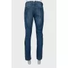 Men's blue distressed jeans
