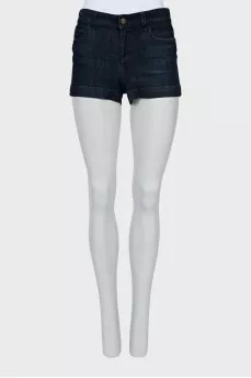 Dark blue denim shorts