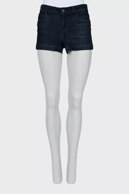 Dark blue denim shorts