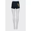 Dark blue denim shorts