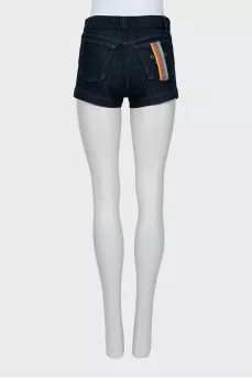 Dark blue denim shorts