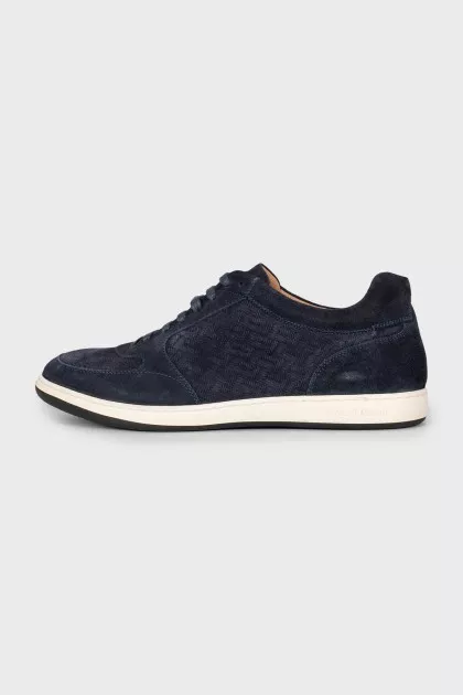 Men's blue suede sneakers