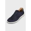 Men's blue suede sneakers