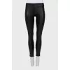 Leather pants with side zip