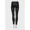 Leather pants with side zip