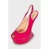 Sandals with a figured wedge heel