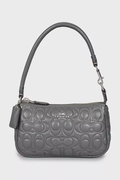 Leather bag with branded embossing
