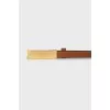 Leather belt with gold buckle