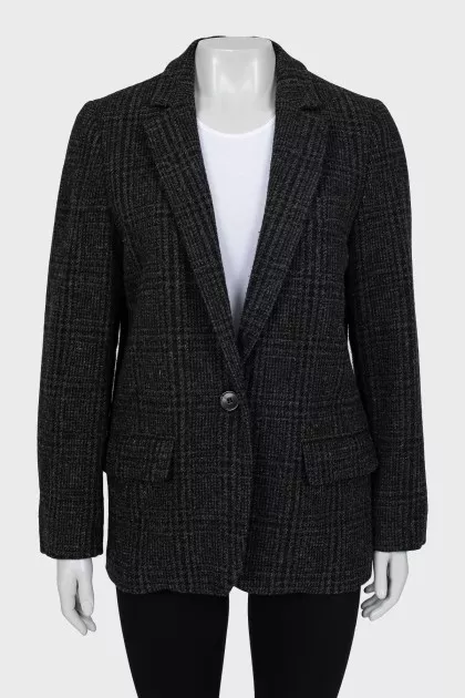 Wool jacket with button
