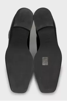 Leather square toe boots