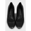 Leather shoes with decorated heels