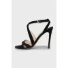 Suede heeled sandals