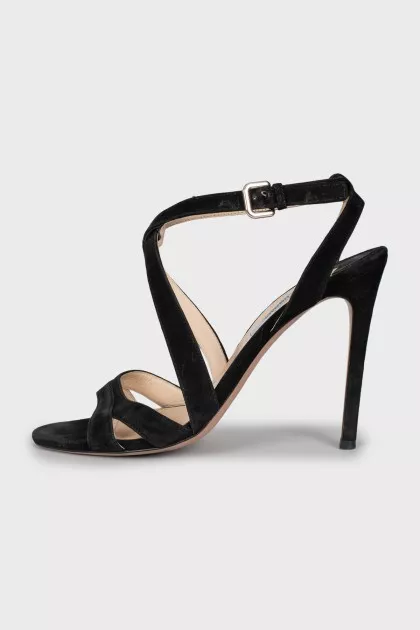 Suede heeled sandals
