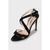 Suede heeled sandals