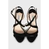 Suede heeled sandals
