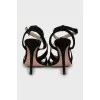 Suede heeled sandals