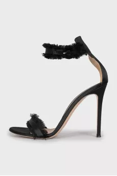 Textile stiletto sandals