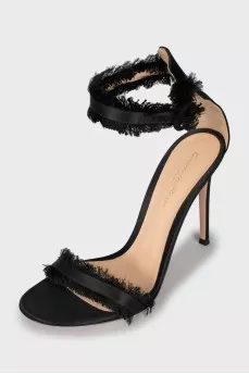 Textile stiletto sandals