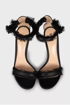 Textile stiletto sandals