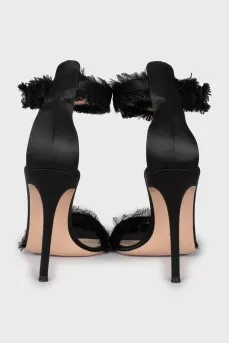Textile stiletto sandals