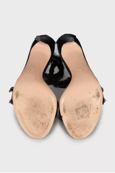 Textile stiletto sandals