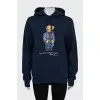 Blue hoodie with print