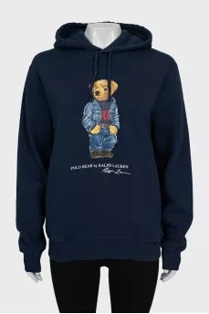 Blue hoodie with print