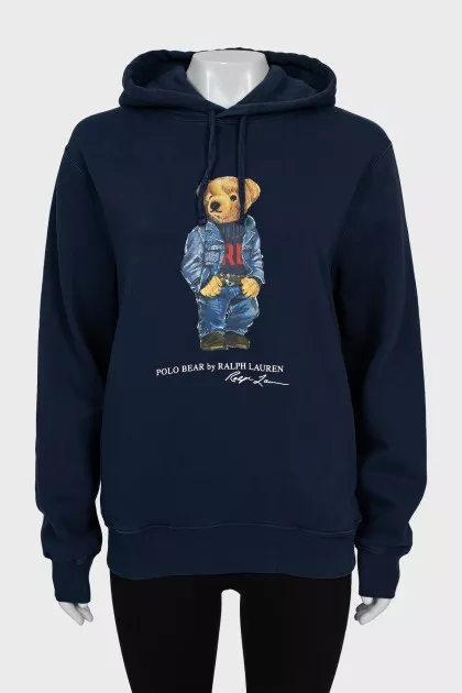 Blue hoodie with print