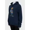 Blue hoodie with print