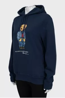 Blue hoodie with print