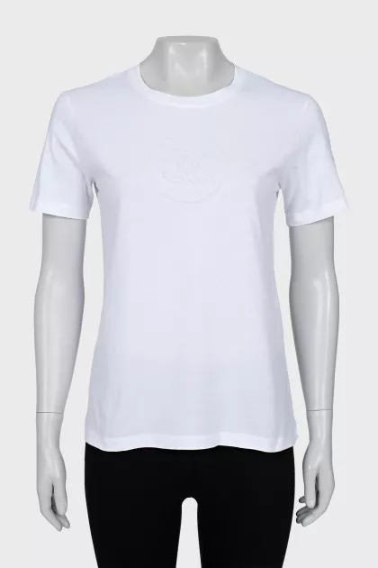 White T-shirt with rhinestones