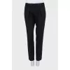 Slim fit wool and silk trousers
